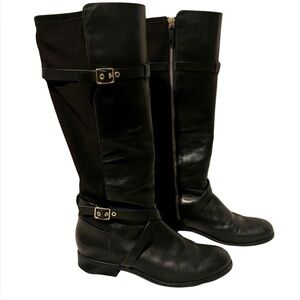 Cole Haan Dorian Tall Black Leather Riding Boot - Womens Sz 7 Quiet Luxury